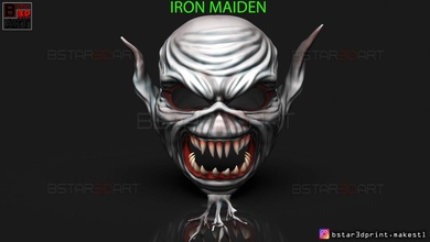 iron maiden mask - legacy of beast cosplay 3d print model in toys 3dexport ironmaiden halloween horror devil terrible skull death knight bone games 3d print model - Mito3D