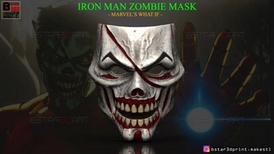 iron man zombie mask - marvel high quality details 3d print model horror halloween ironman captain cap america comics whatif helmet skull cosplay games toys 3d print model - Mito3D
