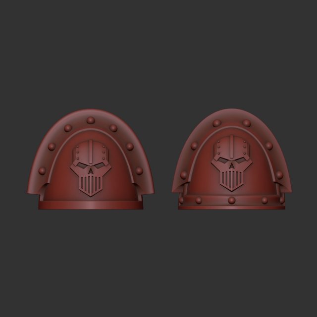 iron warriors shoulder - mk3 board games 3dprint printing wh40k warhammer warhammer40k warhammer40000 stl miniatures 3D print model - Mito3D