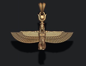 isis pendant ancient apparel culture egypt egyptian god goddess gold jewel jewellery jewelry necklace pendants pharaoh pyramid religion religiou silver 3d print model - Mito3D