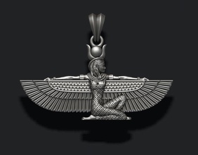 isis pendant 3d print model in pendants 3dexport ancient apparel culture egypt egyptian god goddess gold jewel jewellery jewelry necklace pharaoh pyramid religion religiou silver wing 3d print model - Mito3D
