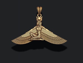 isis-Anhänger alten Bekleidung Kultur ägypten der ägyptische Gott Göttin gold Juwel Schmuck Halskette Anhänger - Pharao Pyramide religion religiou Silber 3d print model - Mito3D