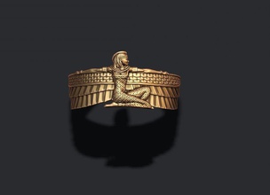 isis ring 3d print model in rings 3dexport ancient apparel culture egypt egyptian god goddess gold jewel jewellery jewelry necklace pendants pharaoh pyramid religion religiou silver wing 3d print model - Mito3D