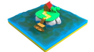 of isla 3d modelo in vestíbulo 3dexport ilustración red expresión viaje geométrico telaraña plano científico arquitectura química cielo diseño 3d print model - Mito3D