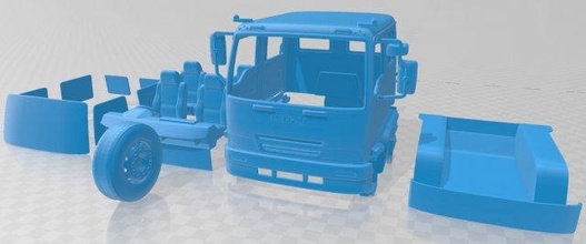 isuzu ftr 800 1997 imprimable cabine camion fente scalextric tamiya rc miniz loisir micro 3d print model - Mito3D