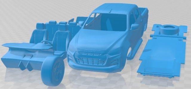 isuzu max 2020 imprimible coche vehiculo 3d impresión modelo automotor espacio scalextric Tamiya rc miniz pasatiempo micro 3d print model - Mito3D