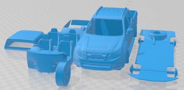 isuzu max Duplo táxi caçador 2014 imprimível carro automotivo fenda escalextrico Tamiya rc miniz passatempo micro 3d print model - Mito3D