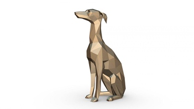 İtalyan tazı Sanat hediye Yazdır düşük poli 3dprint hayvan dekor heykelcik iç tasarım minyatürler heykel oyuncak karikatür kağıt işi Japon katlama sanatı köpek 3d print model - Mito3D