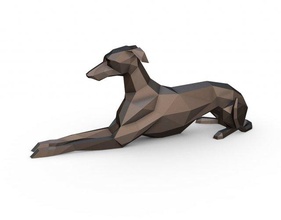 italian greyhound lying 3d print model in animals 3dexport whippet art gift lowpoly 3dprint animal decor interior miniatures sculpture statue toy dog mammal dogs figurines 3d print model - Mito3D