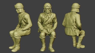 italiano serbatoio equipaggio unità ww2 sit2 itcu1 uomo miniatura figurina scultura figura soldato guerra azione militare esercito warii asse fascista regione 3d print model - Mito3D