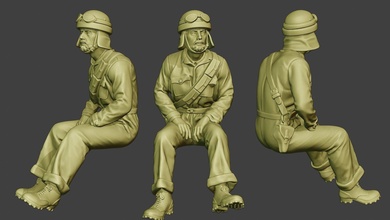 italiano tanque tripulación unidad ww2 sit4 itcu1 hombre miniatura figurilla escultura figura soldado guerra acción militar Ejército warii eje fascista región 3d print model - Mito3D