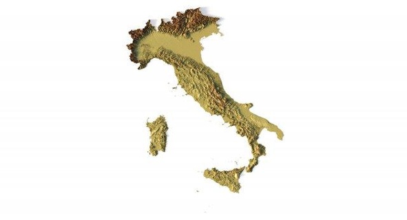 Itália stl terreno Europa mapa panorama país alívio geografia continente montanha terra stt 3d print model - Mito3D