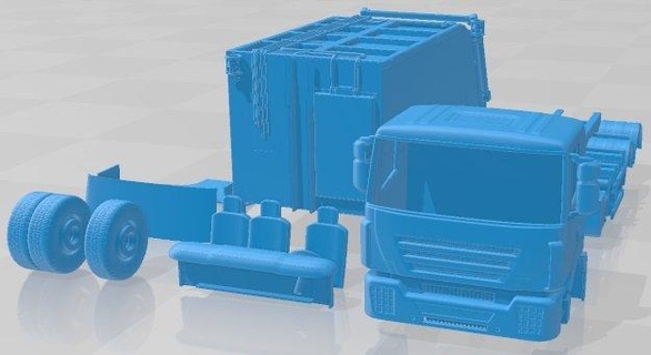 iveco 682 ordures imprimable camion automobile fente scalextric tamiya rc miniz loisir micro moulé pression 3d print model - Mito3D