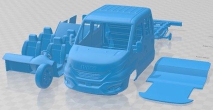 iveco daily crew cab l2 2022 printable 3d print model in automotive 3dexport slot scalextric tamiya rc miniz hobby micro 3d print model - Mito3D