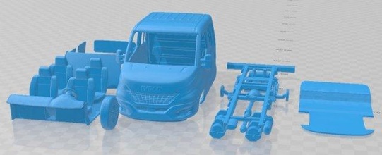 iveco diariamente equipe técnica táxi l3 2020 imprimível caminhão fenda escalextrico Tamiya rc miniz passatempo micro 3d print model - Mito3D