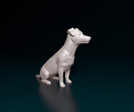 jack russell sitting 2 3d print model in figurines 3dexport dog animal printable printready stl obj 3d print model - Mito3D