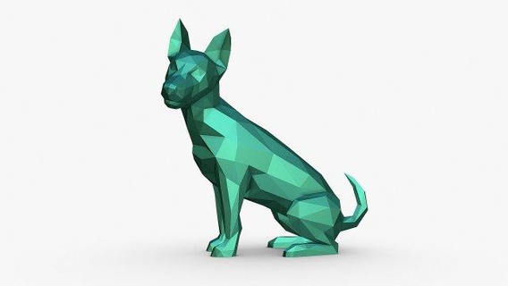 Jack russell terrier cane animali 3dprinted arte regalo Stampa lowpoly 3dprint animale arredamento interni design miniature scultura statua giocattolo 3d print model - Mito3D
