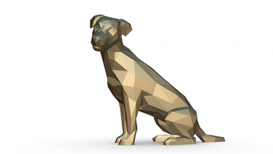 jack russell terrier figure 3d print model in animals 3dexport art gift lowpoly 3dprint animal decor figurine interior design miniatures sculpture statue toy papercraft origami dog 3d print model - Mito3D