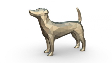 kriko russell teriyer şekil 3d yazdır model in hayvanlar 3dexport sanat düşük poli 3dprint hayvan dekor heykelcik iç tasarım minyatürler heykel oyuncak karikatür kağıt işi japon katlama sanatı köpek 3d print model - Mito3D