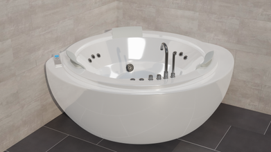 jacuzzi 3d model in bathroom 3dexport 3d print model - Mito3D