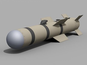 entalhe junta ar terra míssil tri mode buscador laser ogiva foguete 3d print model - Mito3D