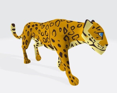 Jaguar Tier bereit drucken Skulptur Leopard Panther Panthera Puma Säugetier Tiere land mammal Raubtier Zoo Mixer Tierwelt Amur schwarz Gepard Pelz Afrika afrikanisch wild 3d print model - Mito3D