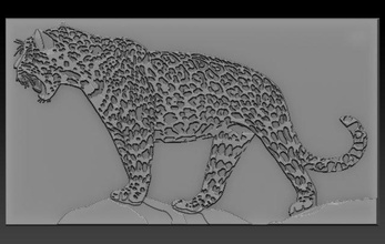 jaguar alívio relevos modelo relevo animal 3dtable 3dtableau 3dprinter 3dprint 3dprinting 3d print model - Mito3D