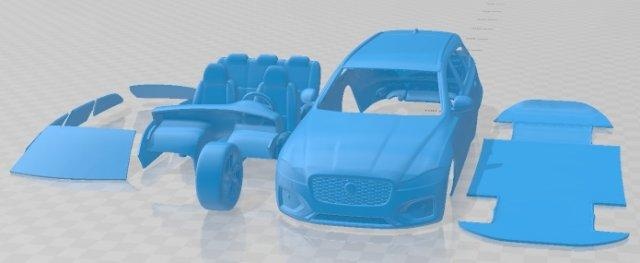 jaguar xf wagon 2021 imprimable voiture automobile fente scalextric tamiya rc miniz loisir micro moulé pression 3d print model - Mito3D