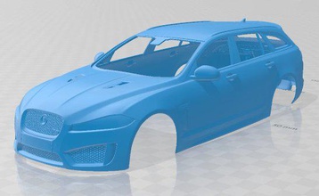 jaguar xfr-s sportbrake 2015 printable body car 3d print model in automotive 3dexport slot scalextric tamiya rc miniz hobby micro 3d print model - Mito3D