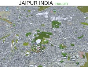 jaipur città india 3d modello in paesaggi urbani 3dexport edificio carta geografica zona urbano strada topografia bloccare grattacielo casa quartiere orizzonte centro tramsport esterno 3d print model - Mito3D