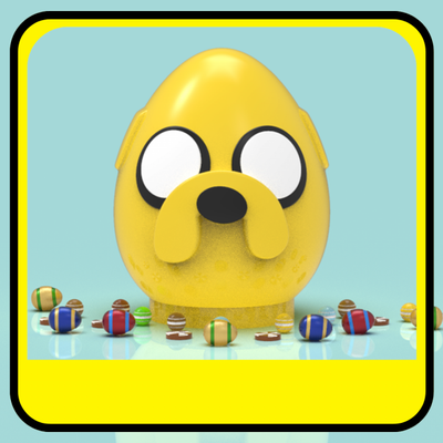 jake piggy bank or easter egg 3d print model in toys 3dexport easteregg easter-eggs eggs pascua candy candybar candybox box container candies gift finn jakethedog 3d print model - Mito3D
