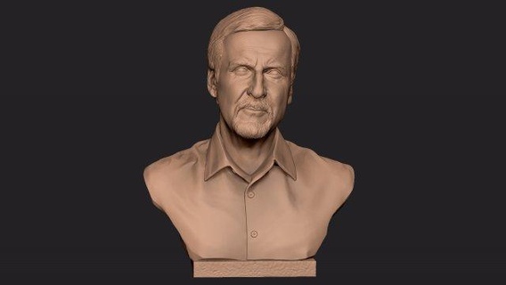 James Cameron figuritas imprimible busto escultura impresión hollywood miniaturas película estatua celebridad popular tarantino famoso modelo jhonny depp director estrella semejanza 3d print model - Mito3D