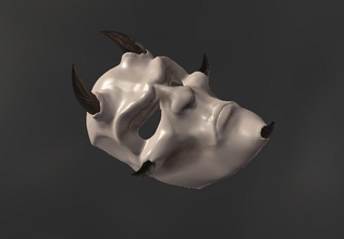 giapponese demone carnevale maschera 3d stampa modello in 3dexport deriva ninja stl quarantena covid covid19 3dprint 3dprintable fantasma tshushima sakai ps4 giochi cosplay cranio scheletro 3d print model - Mito3D