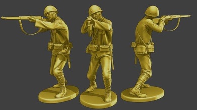 japanese soldier ww2 shoot stand j2 3d print model in figurines 3dexport man sculpture miniature diorama war figure military army worldwarii pacific axis arisaka rifle walk 3d print model - Mito3D