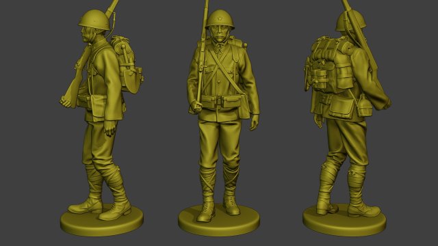 giapponese soldato ww2 walk2 j1 3d stampa modello in figurine 3dexport figura scultura diorama camminare uomo guerra miniatura militare esercito seconda mondiale pacifico asse arisaka fucile 3D print model - Mito3D
