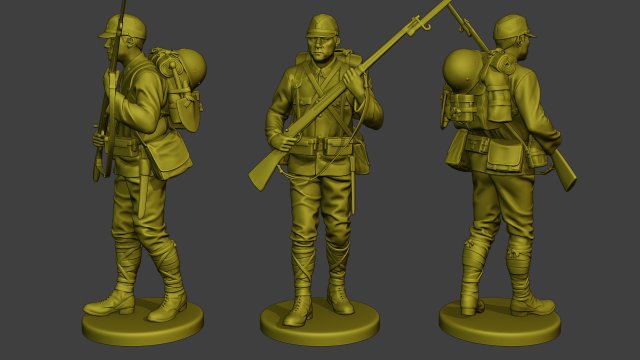 giapponese soldato ww2 walk5 j1 3d stampa modello in figurine 3dexport uomo guerra miniatura figura scultura militare esercito diorama seconda mondiale pacifico asse arisaka fucile camminare 3D print model - Mito3D
