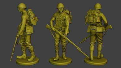 japanese soldier ww2 walk6 j1 man war miniature figure sculpture military army diorama worldwarii pacific axis arisaka rifle walk print 3d print model - Mito3D