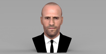 jason statham bust ready color 3d printing print model in figurines 3dexport dwayne rock johnson fast furious hollywood celebrity movie stallone vin diesel 3d print model - Mito3D
