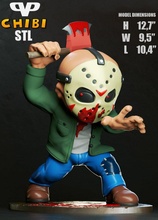 jason voorhees chibi figure imprimable 3d impression modèle in homme 3dexport friday13 13th friday action figurine horreur terrifiant terreur diorama freddy krueger 3d print model - Mito3D