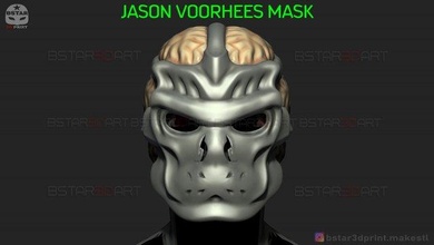 jason voorhees mask - friday 13th movie horror halloween 3d print model in toys 3dexport scary monster cosplay killer movies novels slasher hlw games 3d print model - Mito3D