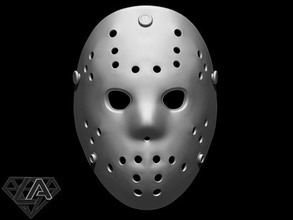 jasons hockey mask 3d print model in game accessories 3dexport jason helmet airsoft cosplay halloween friday13 warrior maniac invader knight armor toy 3d print model - Mito3D