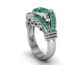 jax ring diamond fashion gem gold jewelry printable rings 3d print model - Mito3D