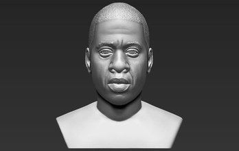 jay-z busto de la impresión en 3d listo stl, obj el rap rapero tupac De 50 centavos música músico cantante beyonce kanye oeste snoop dogg celebridad bieber kardashian hollywood rihanna drake 3d print model - Mito3D