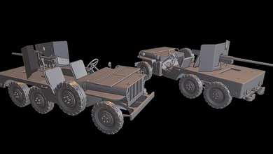 jeep 6x6 Panzer tanks Krieg thunder wow wows 3d Modelle die Modellierung drucken - Spielzeug panzer panzerkampfwagen 3d print model - Mito3D