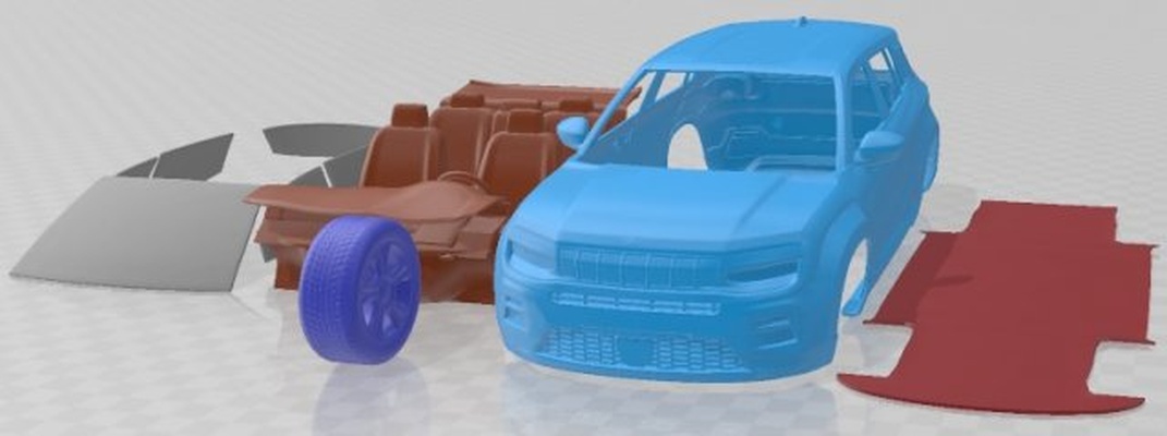 jeep rächer 2023 druckbar wagen 3d drucken modell automobil 3dexport slot scalextric tamiya rc miniz hobby mikro druckguss 3d print model - Mito3D