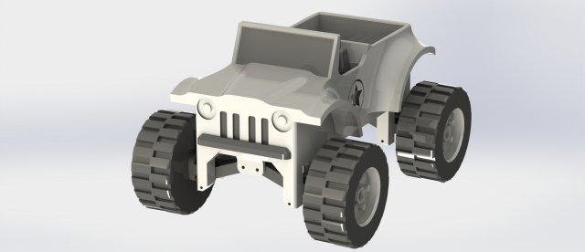 todoterreno coche vehiculo juguete individual suspensiones juguetes jeep Jeep Wrangler articulado suspensión suspension car jugar frio niños 3d print model - Mito3D