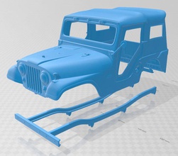 jeep cj 5 1954 druckbar körper wagen 3d drucken modell automobil 3dexport slot scalextric tamiya rc miniz hobby mikro crawler 3d print model - Mito3D