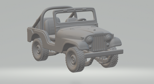 jeep cj5 vehicle diecast slotcar hotwheels miniatures slot print printed hot wheels 3d print model - Mito3D