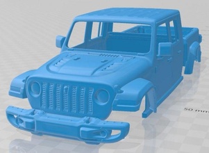 jeep gladiator 2020 printable body car 3d print model in automotive 3dexport slot scalextric tamiya rc miniz hobby micro crawler 3d print model - Mito3D