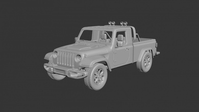 jeep gladiateur two door 3d impression modèle in automobile 3dexport voiture voitures loisir américain auto ramasser roue camion route d'impression conduire rc jouet plastique 3d print model - Mito3D